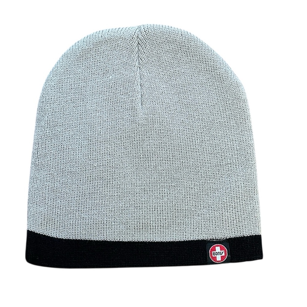 Bones Swiss Men’s Logo Gray and Black Beanie Hat